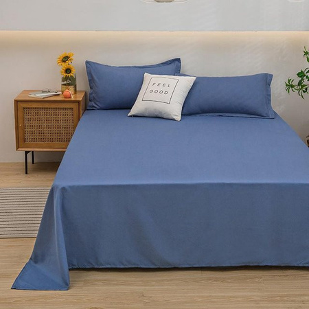 YTO Home 1 Bettlaken aus Aloe-Baumwolle, dunkelblau, B: 150 cm, L: 230 cm