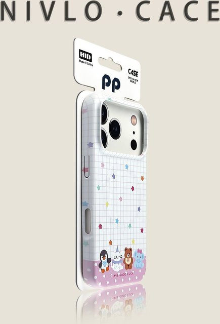 Stoßfeste iPhone 17 Pro Max Hülle mit buntem Graffiti-Design und magnetischem Halter in Weiß - Bild 1