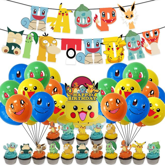 zhuangchen Pokemon Pikachu Geburtstag Party Dekoration Pikachu Ballons - Bild 1
