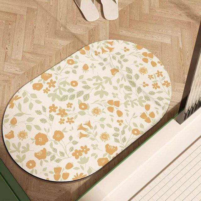 Schnelltrocknende Kieselgur Fußmatte für Badezimmer und WC, rutschfest und antibakteriell, Farbe: Weiß, B/L: 40 x 60 cm - Bild 1