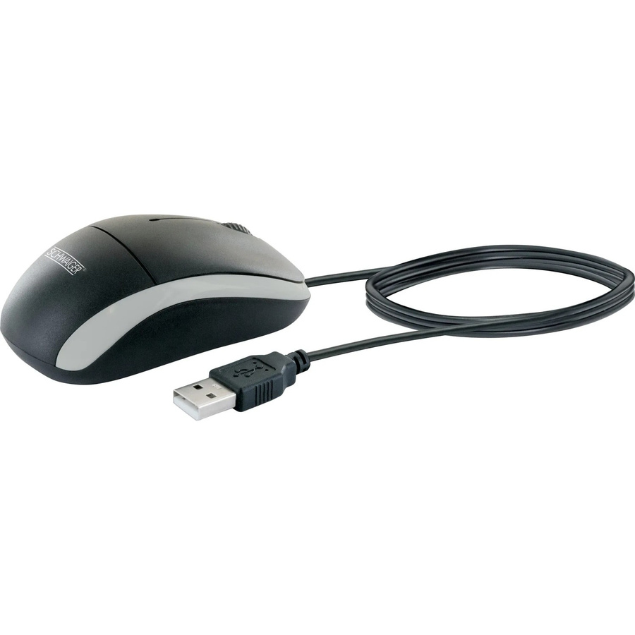 Schwaiger Optische Maus mit USB-A Anschluss in Schwarz und Grau - Bild 2