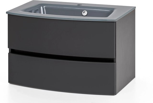Held Möbel Einzelwaschtisch Salerno 80 cm Grau Matt mit Softclose - Bild 1
