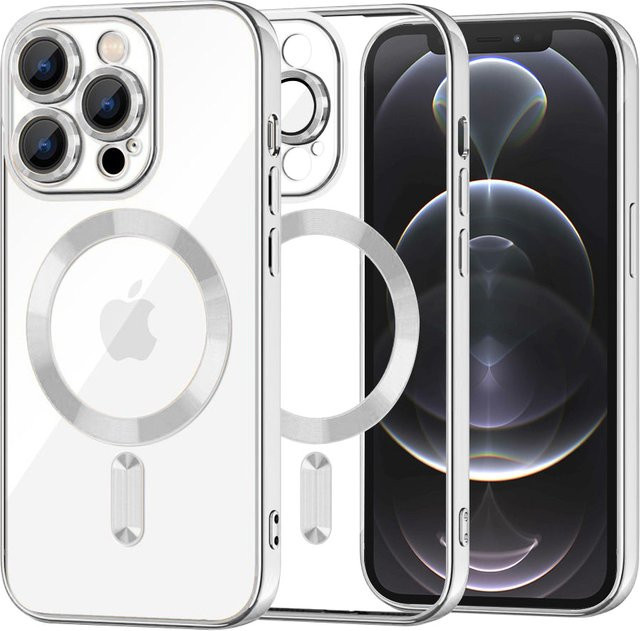 Techsuit Luxury Crystal MagSafe-Hülle für Apple iPhone 12 Pro in Silber und Transparent - Bild 1