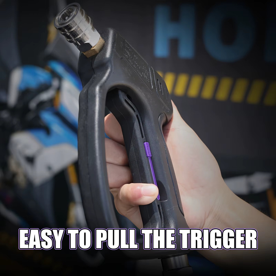 ROUE Quick Plug Auto-Wasserpistole mit 360-Grad-Drehfunktionsschlauch und Heckanschluss, 3/8 Zoll bis M22-14 mm, 4500 PSI - Bild 2