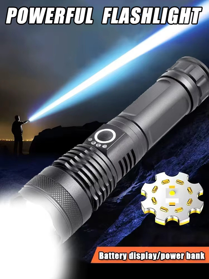 NEWBIRTH LED-Taschenlampe aus Metall, schwarz, über USB wiederaufladbar - Bild 7