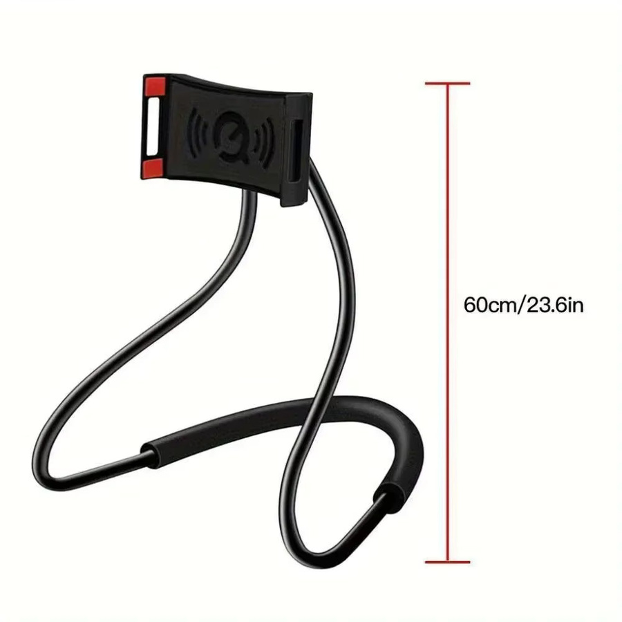 Flexibler Handyhalter als Halskette in Schwarz mit 360-Grad-Rotation für iPhone, Xiaomi und Samsung - Bild 2