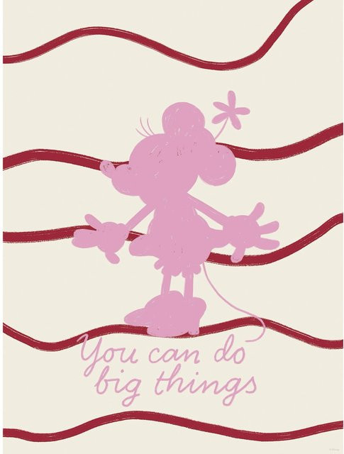 Komar Disney Minnie Mouse Wandbild You Can Do Big Things, Rosa, B: 30 cm, H: 40 cm - Bild 1