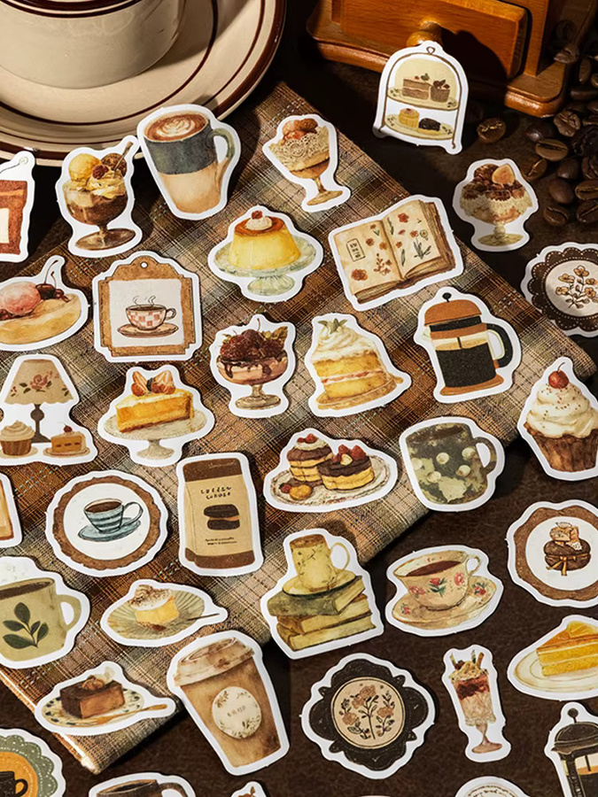 Mr.Paper Tee-Aufkleber mit Cartoon-Teetassen und Desserts, 30 Blatt pro Packung, PET-Aufkleber in Multicolour für dein Sammelalbum und deine Dekoration - Bild 5