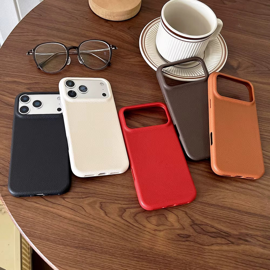 Luxuriöse Business-Handyhülle mit Ledertextur für Apple iPhone 17 Pro Max, 17 Air, 16, 15, 14 Plus, 13, 12, 11 Pro Max in Rot – Weiche, stoßfeste TPU-Schutzhülle - Bild 2