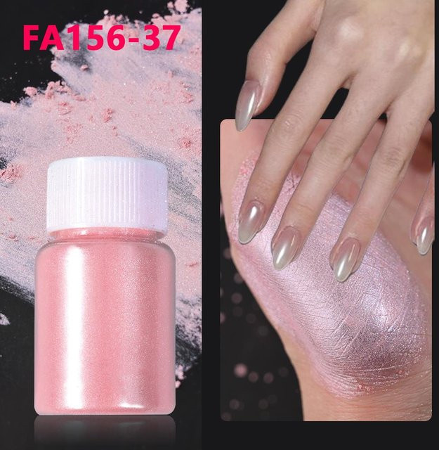 MAFANAILS Nail Art Pulver, Rosa/Weiß, Perlglanz, Glänzend, Unisex - Bild 1