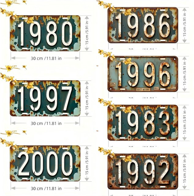 Potdemiel Vintage Wandkunstschild aus Metall mit 1980-2000 Design in Multicolour, B: 30,5 cm, H: 15,2 cm - Bild 1