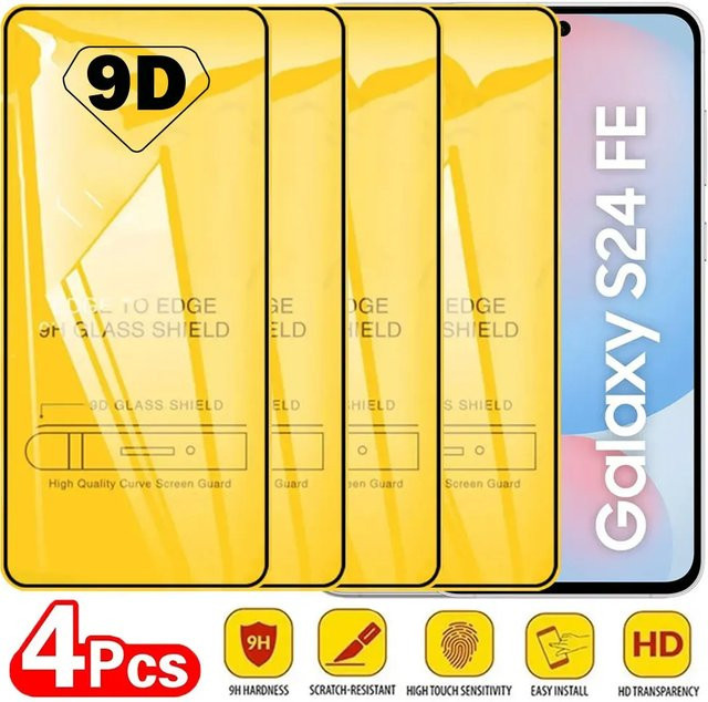 9D Gehärtetes Glas Display Schutzfolie für Samsung Galaxy S24 Ultra S25 FE S22 Plus S21 S20 FE A36 A26 A25 A35 A34 A33 A32 A24 A22 in Transparent - Bild 1