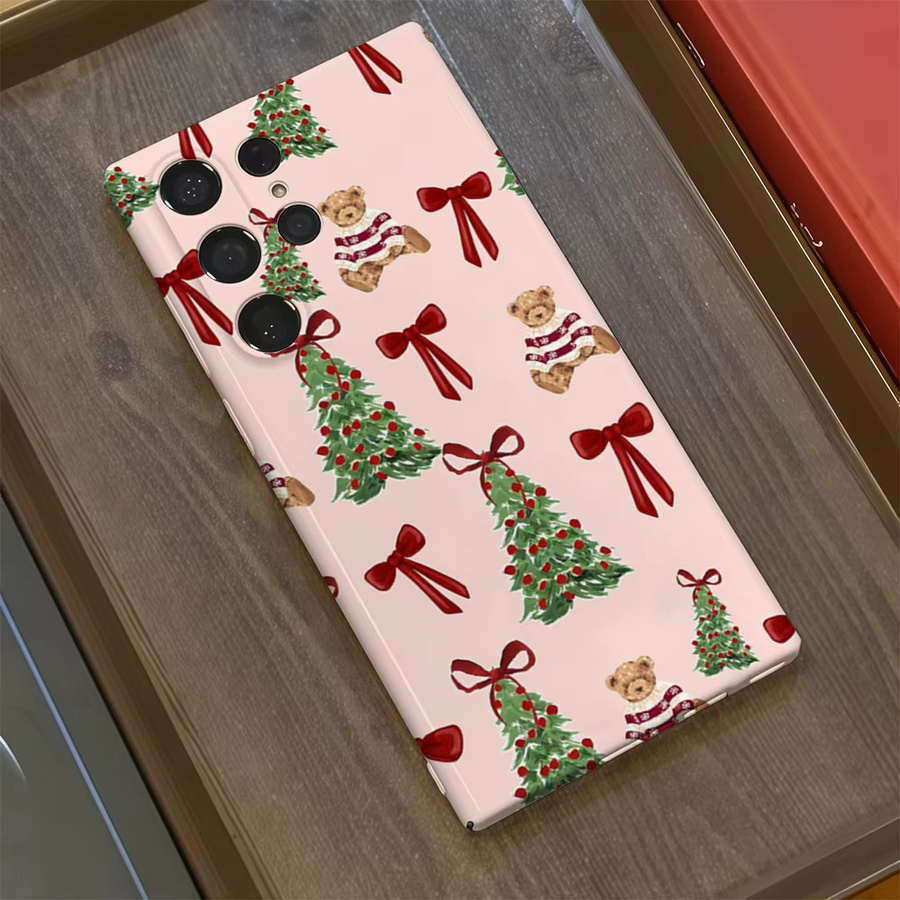 Samsung Handyhülle mit glänzender doppellagiger Rückseite und Teddy-Weihnachtsmuster für Galaxy S25 Ultra, S24 und S23 Ultra Plus - Bild 3