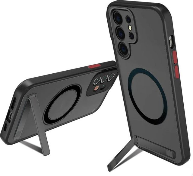 UYUXIO Magnetische Handyhülle mit Ständer für Samsung Galaxy S26 Ultra, S25 Ultra Plus, S24, S23 FE und S22 in Schwarz - Bild 1
