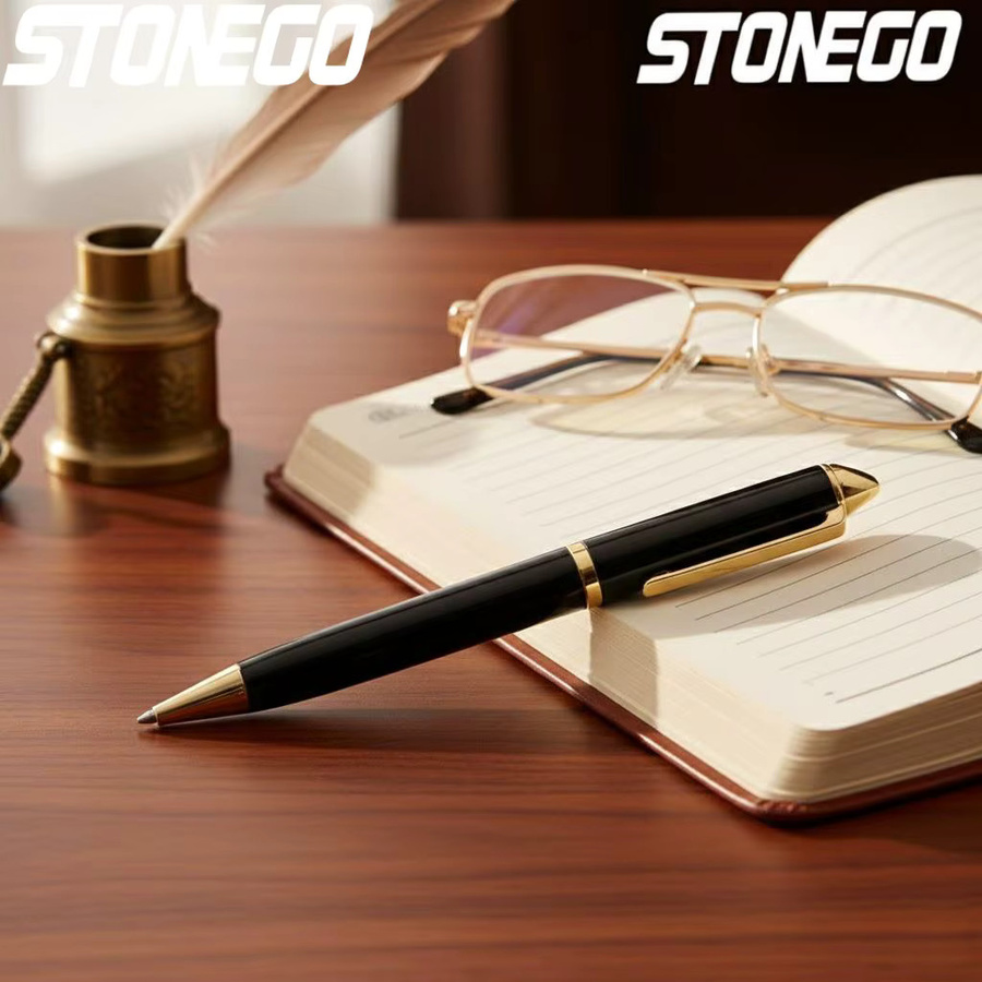 STONEGO Metall-Tintenroller mit 1,0 mm mittlere Spitze, nachfüllbar, Blau oder Schwarz - Bild 1