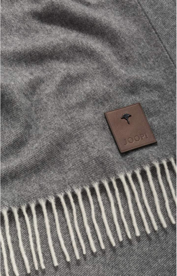 Kaschmir-Plaid JOOP! NOBLE in Anthrazit mit Fransen aus 100% Kaschmir - Bild 2