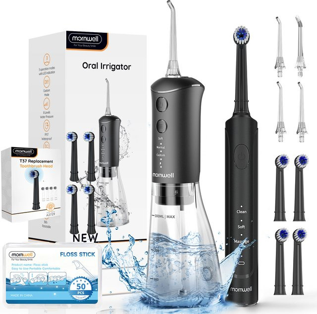 Mornwell Wasserflosser und Elektrische Zahnbürste Kombi-Set, Unisex - Bild 1