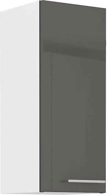 Küchen-Hängeschrank Lara in Grau Hochglanz und Weiss Matt mit 2 Einlegeböden - Bild 1
