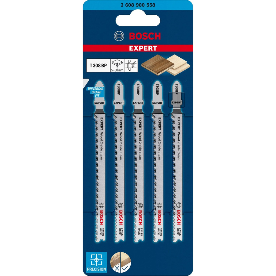 Bosch Expert Stichsägeblätter T 308 BP für Holz, 5 Stück, Silber - Bild 3