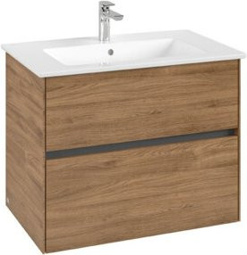V&B Waschtischunterschrank Collaro in Kansas Oak mit mittiger Waschtischöffnung, B/T/H: 76,1 x 48,0 x 61,0 cm - Bild 1