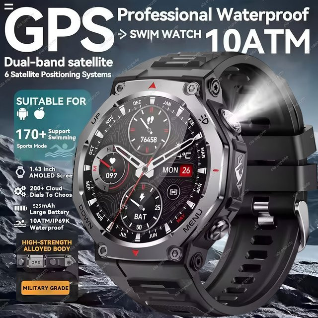 Ola Esporte Smartwatch, GPS, Silber, Silikon, 5 ATM, Unisex - Bild 1