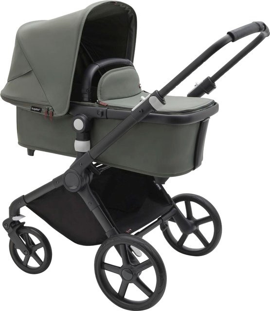 Bugaboo Cub Kombikinderwagen in Schwarz und Grün mit Schwenkrädern - Bild 1