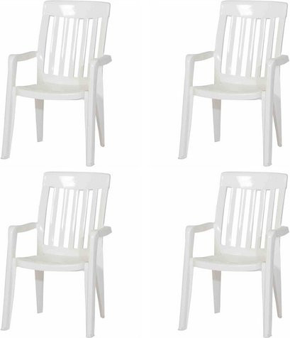 SIEGER Stapelsessel Palma 4er-Set aus Kunststoff in Weiss - Bild 1