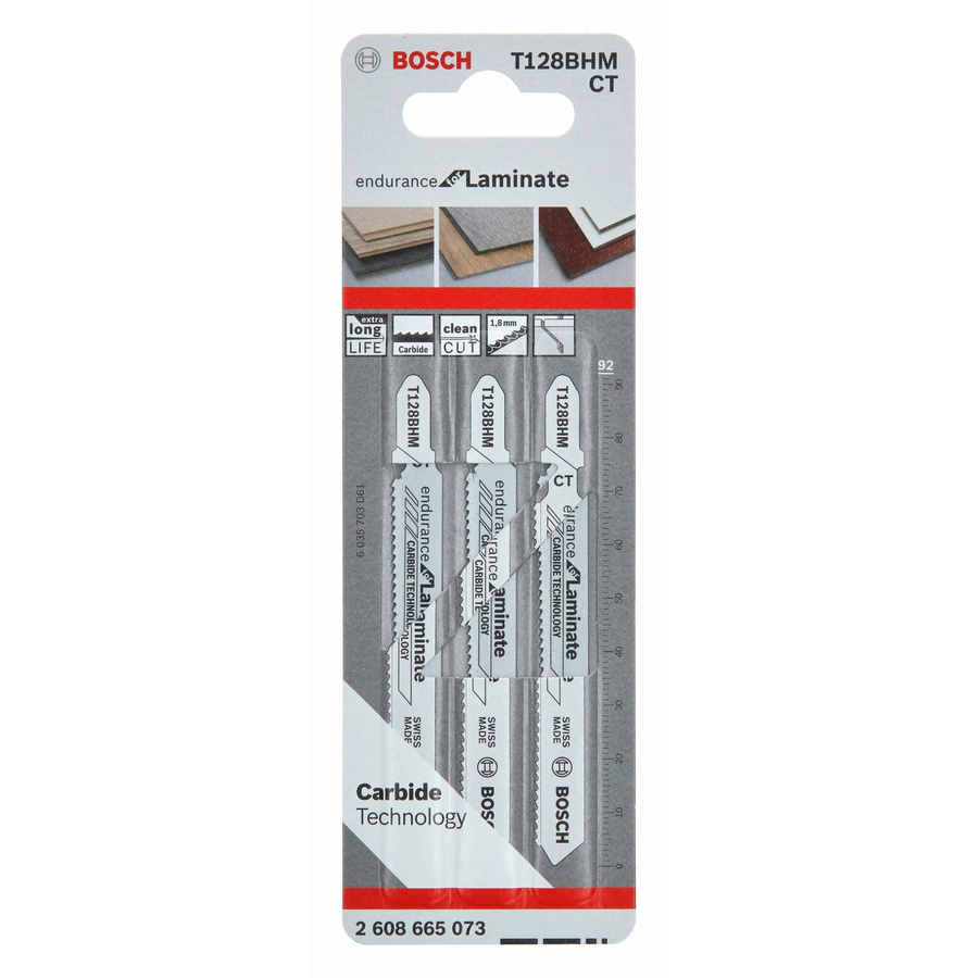Bosch Stichsägeblatt T 128 BHM Endurance for Laminate 3er-Pack mit Carbide-Spitze für Holz und Metall in Silber - Bild 2