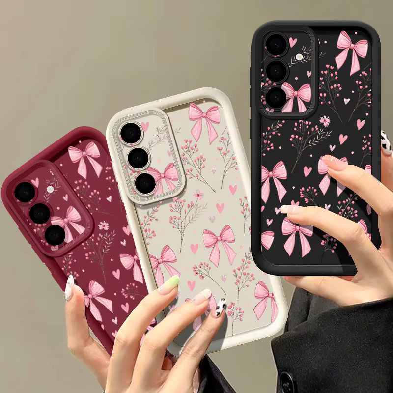 Samsung Handyhülle mit Schleifenmuster in Braun für Galaxy S25 S24 S23 Ultra S26 FE A56 A55 A54 A37 A36 A27 A26 A17 A16 A15 Weiche Schutzhülle - Bild 1