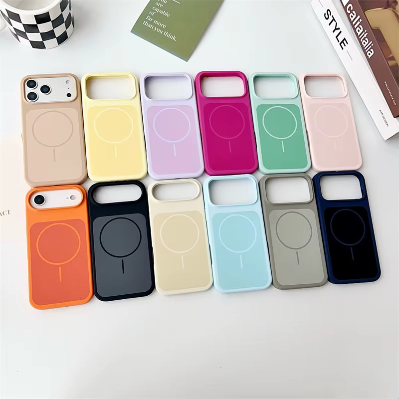 OLPAY Flüssigsilikon MagSafe Magnethülle für iPhone 17, 17 Pro Max, 17 Pro, 16 Pro Max und 16 Pro in Gold und Multicolour - Bild 2