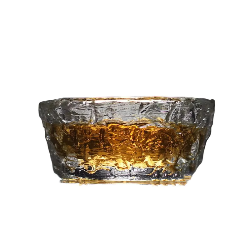 Hitzebeständige Teeschale aus Glas mit geometrischem Hammer-Muster in Transparent - Bild 4