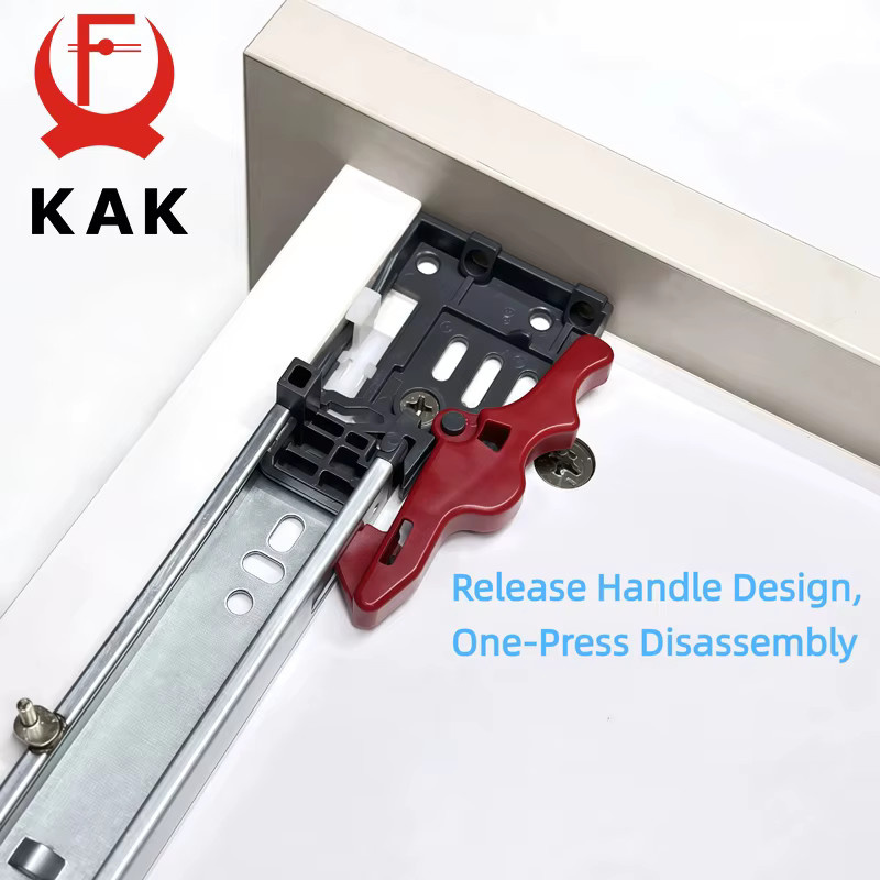 KAK Untergebaute Schubladenschienen mit Soft-Close-Funktion und Push-to-Open Mechanismus, 2 Stück/1 Paar, Silber, Tragkraft: 25 kg - Bild 2