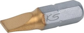 KS Tools Schlitz-Bit 1/4" TiN aus Stahl in Gold, Breite: 5,5 mm, Länge: 25 mm, 5er Pack - Bild 1