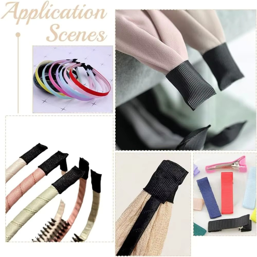 Selbstklebendes Ripsband in Schwarz, 25 Yards Klebestreifen für Ecktücher und Stoffe - Bild 5