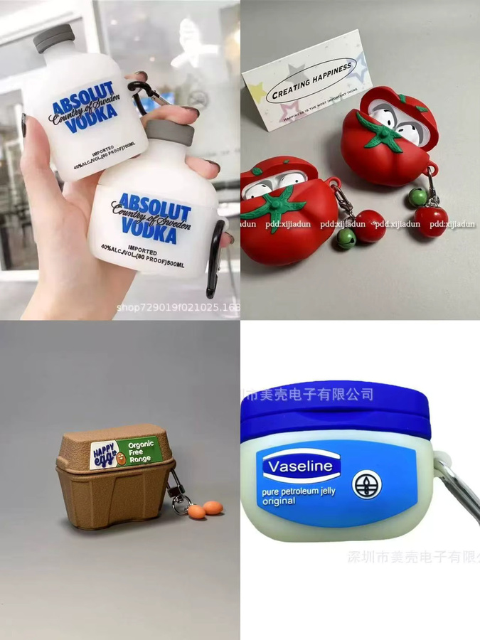 Kreative 3D Cartoon Kopfhörerhülle aus Silikon für Apple AirPods 1/2/3/4/Pro/Pro 2 in Blau - Bild 2