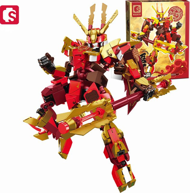 SEMBO BLOCK Mechaniker Serie Monkey King Transforming Modell Kit Mecha Bausteine MOC Montage Ziegel Spielzeug für Jungen - Bild 1