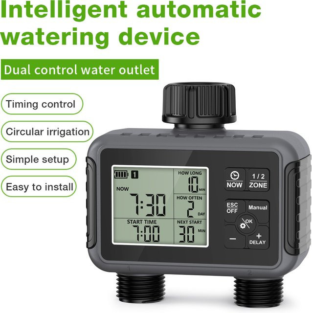 JUANJUAN Gartenwasser-Timer mit 1, 2 oder 3 Zonen, programmierbarer automatischer Bewässerungstimer mit Regenverzögerung für Rasen und Hof - Bild 1