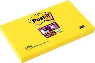 Post-it Haftnotizen 655 Gelb, B: 7,6 cm, T: 12,7 cm, 90 Blatt - Bild 1