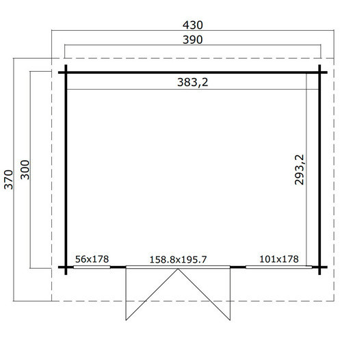 Lasita Maja Gartenhaus Dorset naturbelassen braun B/H/T: 430 x 239,4 x 370 cm - Bild 2