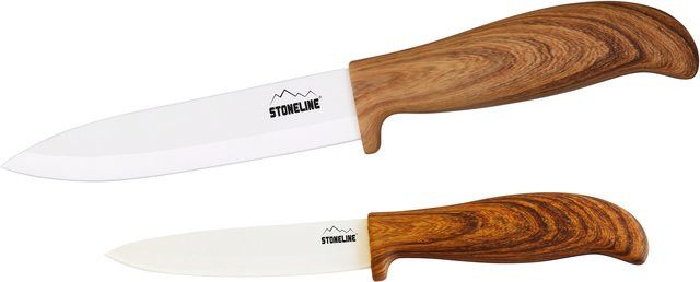 STONELINE Keramik Messer-Set 2-teilig in Braun mit Holzoptik - Bild 1