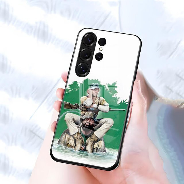 Bud S-Spencer und Terence Handyhülle mit Glasabdeckung für Samsung Galaxy S26 S25 S24 FE S23 S22 S21 Plus S20 Ultra Note20 Ultra, Schwarz/Mehrfarbig - Bild 1