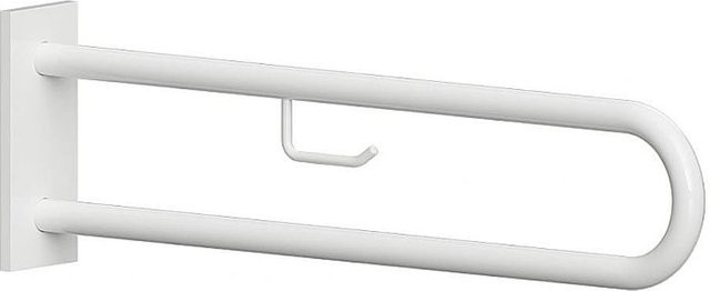 Brillantbad BELP Stützgriff in U-Form mit Toilettenpapierhalter aus Metall in Weiß, H x B x T: 82,9 x 25 x 10 cm, 120 kg Traglast zur Wandmontage durch Bohren - Bild 1