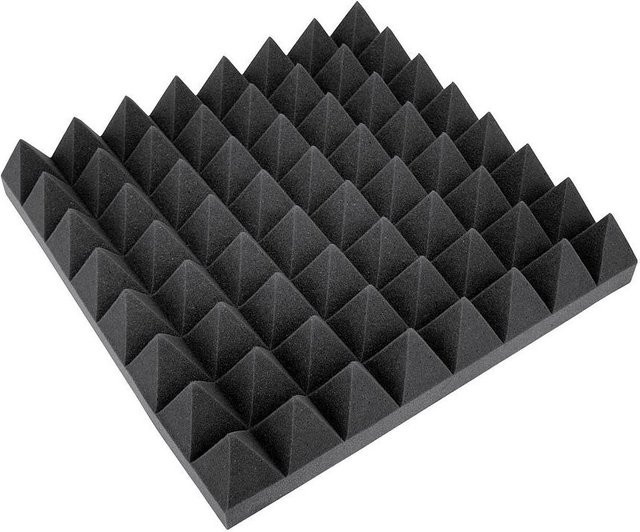 Omnitronic Akustikschaumstoff Pyramide in Schwarz, B/B: 50 x 50 cm, Höhe: 10 cm - Bild 1