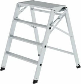 MUNK Aluminium-Arbeitspodest klappbar mit 4 Stufen in Silber - Bild 1