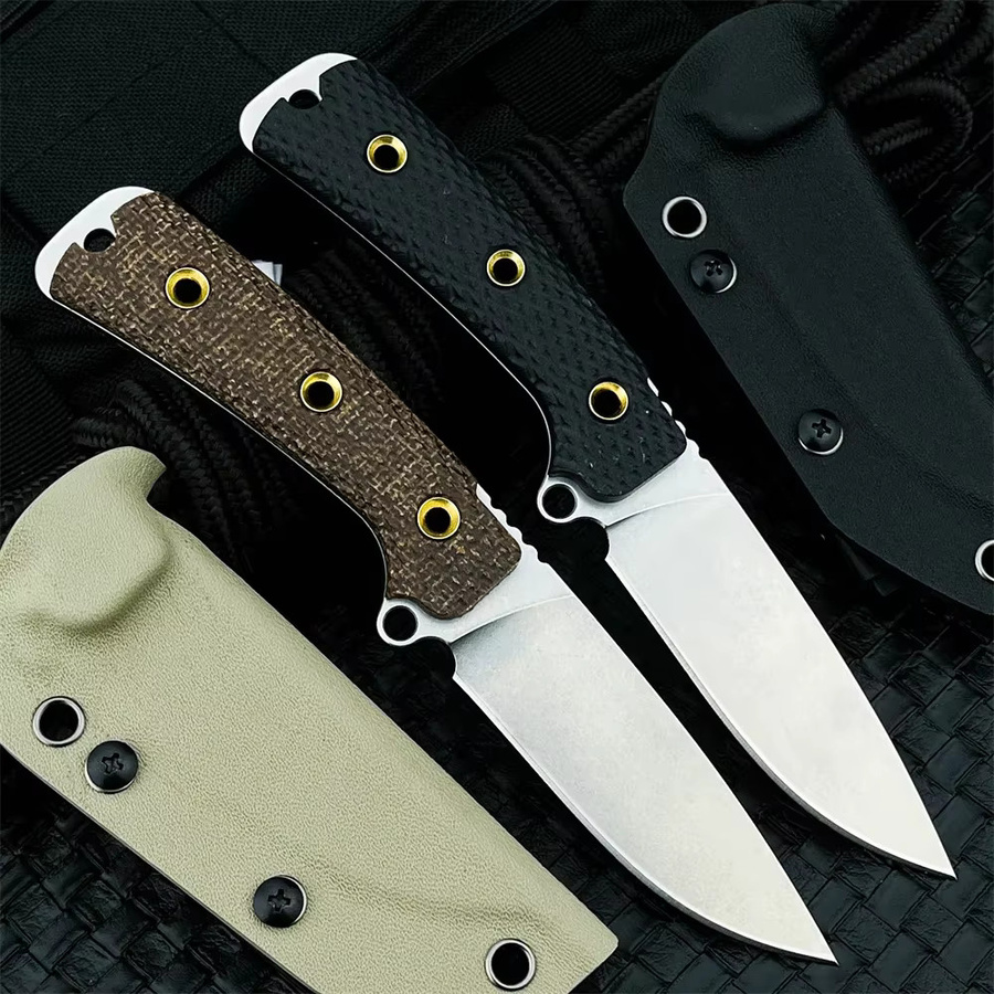 Feststehendes Campingmesser mit 8Cr13mov Stahlklinge und Micarta-Griff in Braun inklusive Scheide - Bild 4
