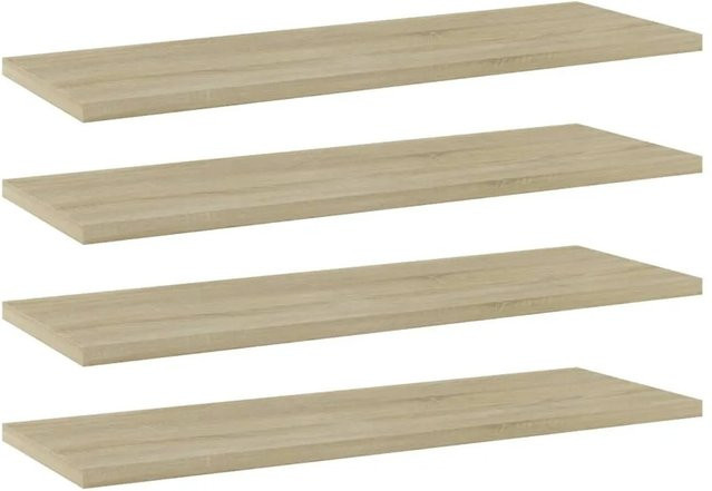 vidaXL Bücherregal-Bretter Set aus 4 Stück in Sonoma-Eiche, B: 60 cm, T: 20 cm, H: 1,5 cm - Bild 1