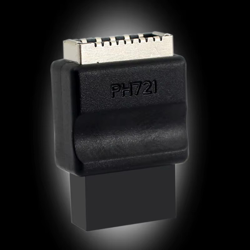 OULLX USB-C Riser-Adapter Konverter von USB 2.0 9-Pin Motherboard Header auf Typ E Schlüssel A auf Typ C, Schwarz - Bild 4