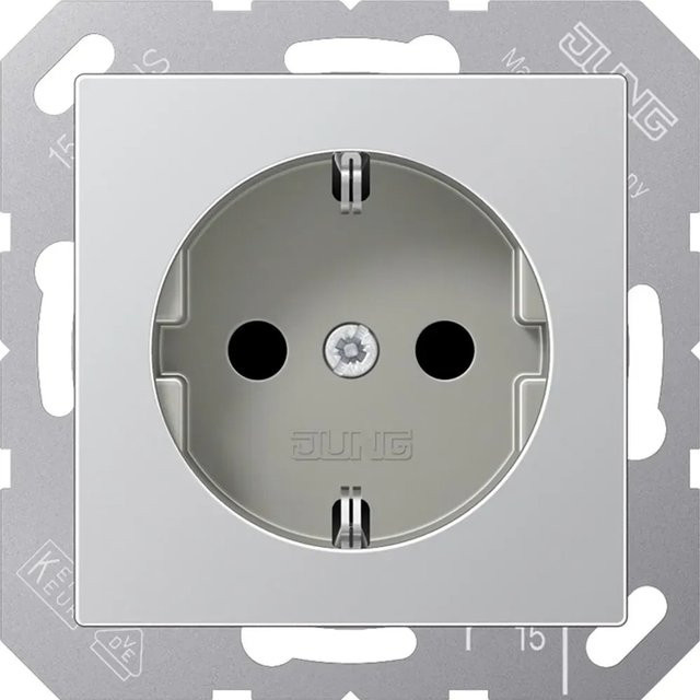 Jung Steckdoseneinsatz A500 in Silber - Bild 1