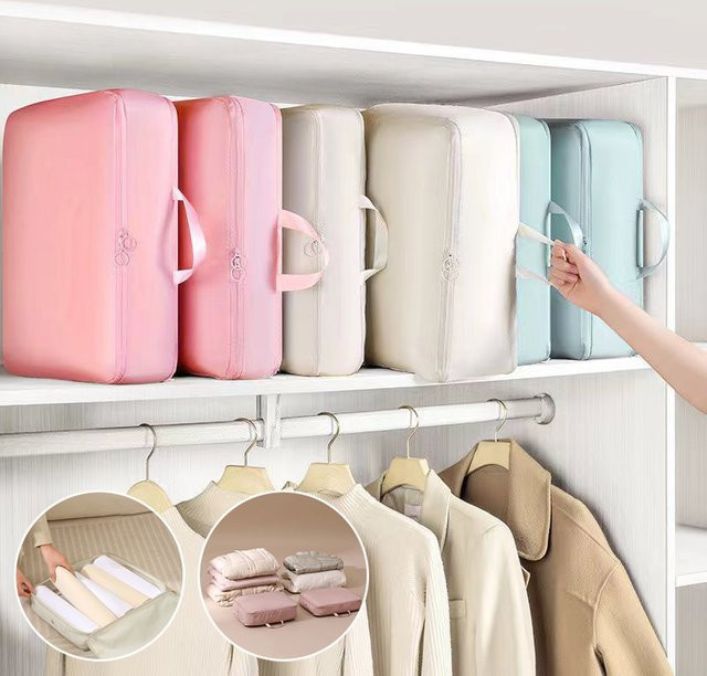 JETTING Kompressions-Aufbewahrungstasche für Kleidung und Decken, faltbarer Organizer in Schwarz - Bild 1