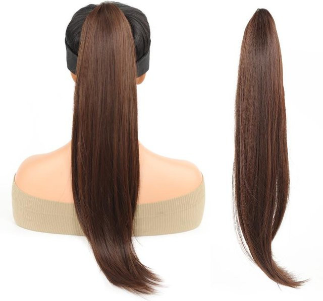 Aosiwig Clip In Pferdeschwanz Haarverlängerung, braun, Damen - Bild 1
